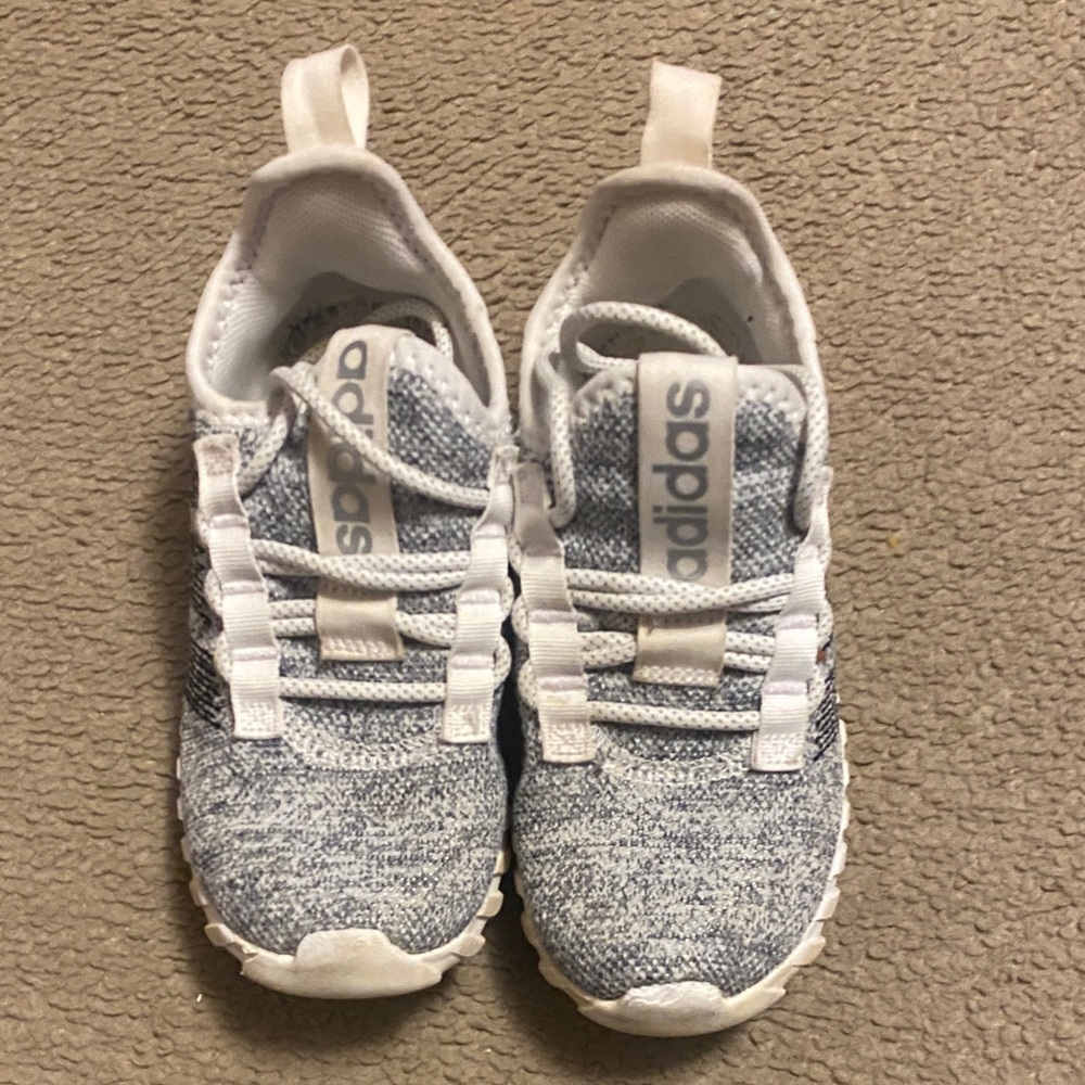 Adidas Kids' Gray and White Sneakers